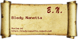 Bledy Nanetta névjegykártya